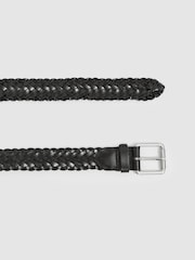 Reiss Black Carlton Woven Leather Belt - Image 3 of 4