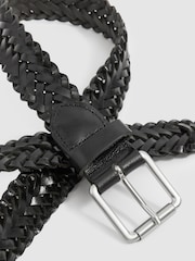 Reiss Black Carlton Woven Leather Belt - Image 4 of 4