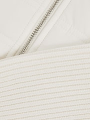 Reiss Off White Southend Hybrid Quilt and Knit Zip-Through Jacket - Image 4 of 4