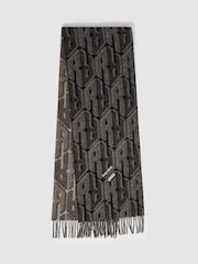 Reiss Vincent Wool and Cashmere Jacquard Scarf - Imagen 1 de 5