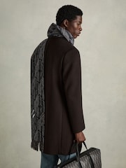 Reiss Vincent Wool and Cashmere Jacquard Scarf - Imagen 5 de 5