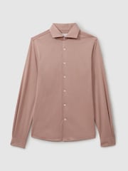 Reiss Dusty Pink Bobby Modal Blend Cutaway Collar Shirt - Image 2 of 6