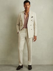 Reiss Dusty Pink Bobby Modal Blend Cutaway Collar Shirt - Image 3 of 6