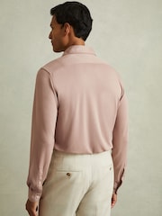 Reiss Dusty Pink Bobby Modal Blend Cutaway Collar Shirt - Image 5 of 6