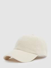 Reiss Off White Benton Corduroy Baseball Cap - Image 1 of 4
