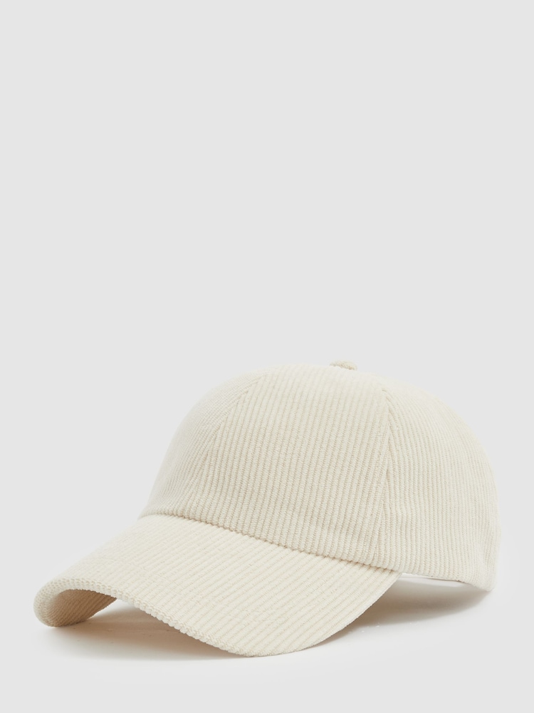 Reiss Off White Benton Corduroy Baseball Cap - Image 1 of 4
