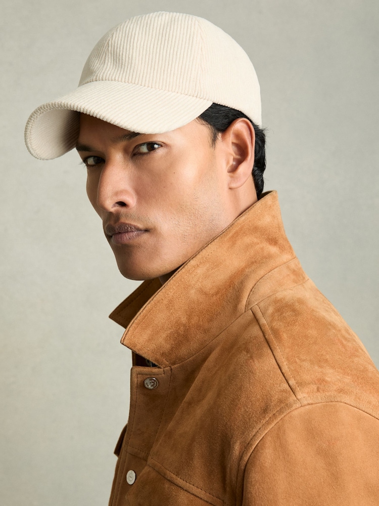 Reiss Off White Benton Corduroy Baseball Cap - Image 2 of 4
