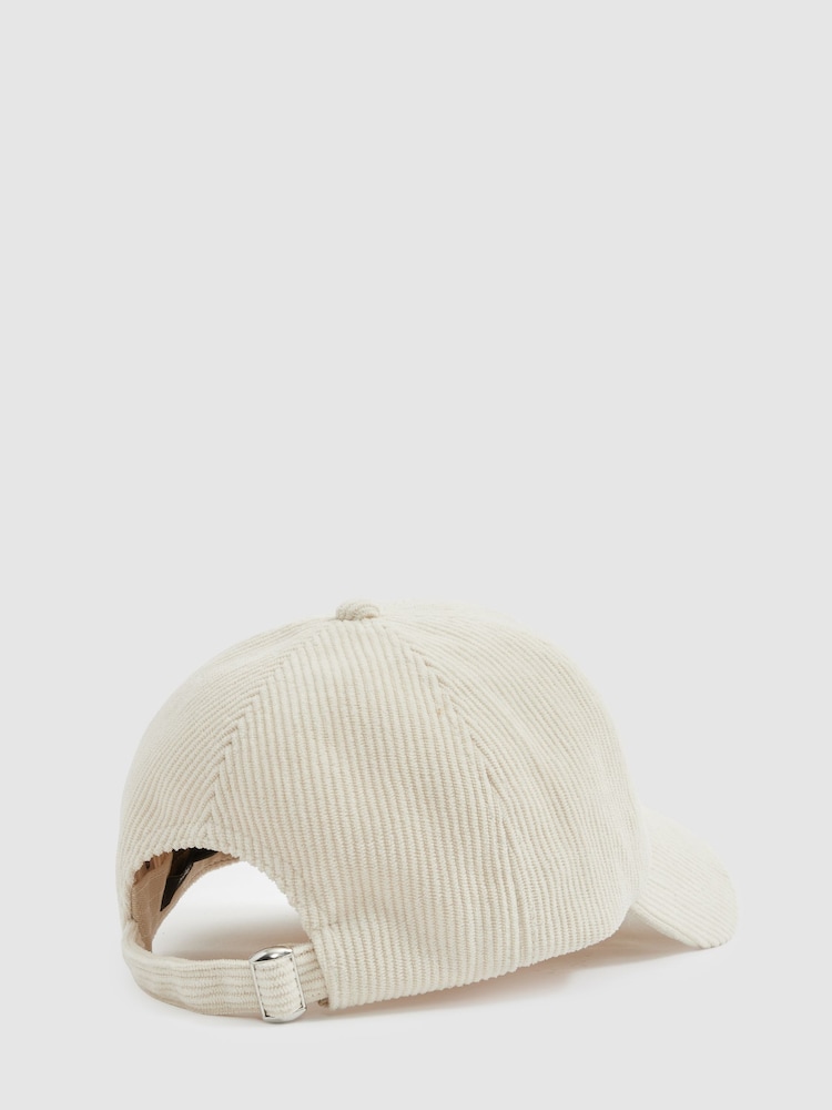 Reiss Off White Benton Corduroy Baseball Cap - Image 3 of 4