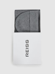 Reiss Chesterfield Merino Wool Ribbed Scarf And Beanie Set - Imagen 2 de 7