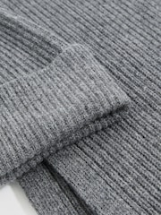Reiss Chesterfield Merino Wool Ribbed Scarf And Beanie Set - Imagen 6 de 7