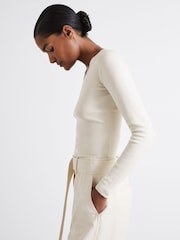 Reiss Off White Maeve Atelier Knitted Silk-Blend Top - Image 1 of 6