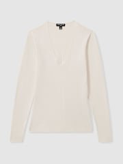 Reiss Off White Maeve Atelier Knitted Silk-Blend Top - Image 2 of 6