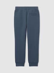 Dark Diesel Blue - Pantalones de chándal con cordón ajustable de punto entrelazado Premier de Reiss - Imagen 2 de 3