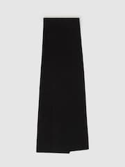 Negro - Reiss Chesterfield Ribbed Merino Scarf - Imagen 1 de 4