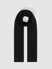 Negro - Reiss Chesterfield Ribbed Merino Scarf - Imagen 3 de 4