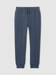 Dark Diesel Blue - Pantalones de chándal con cordón ajustable de punto entrelazado Premier de Reiss - Imagen 1 de 3