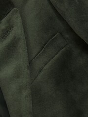 Reiss Sage Green Apsara 9-13 yrs Velvet Single Breasted Blazer - Image 3 of 3