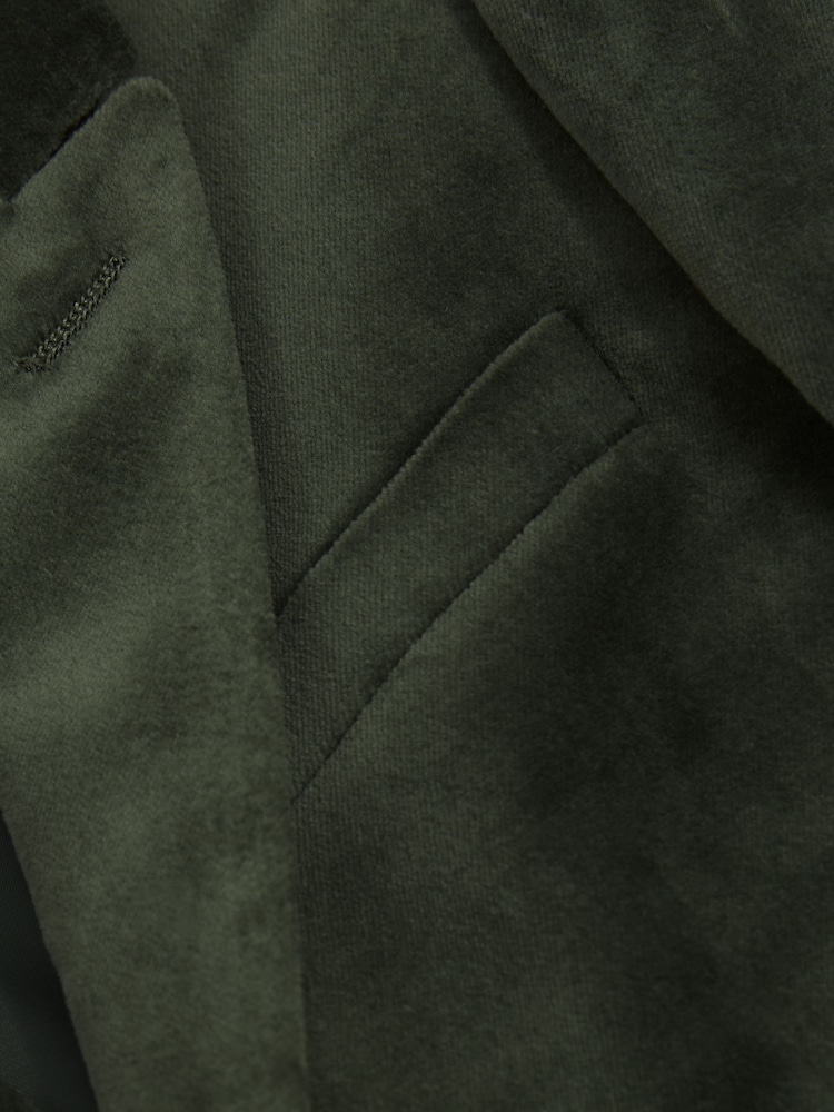 Reiss Sage Green Apsara 9-13 yrs Velvet Single Breasted Blazer - Image 3 of 3