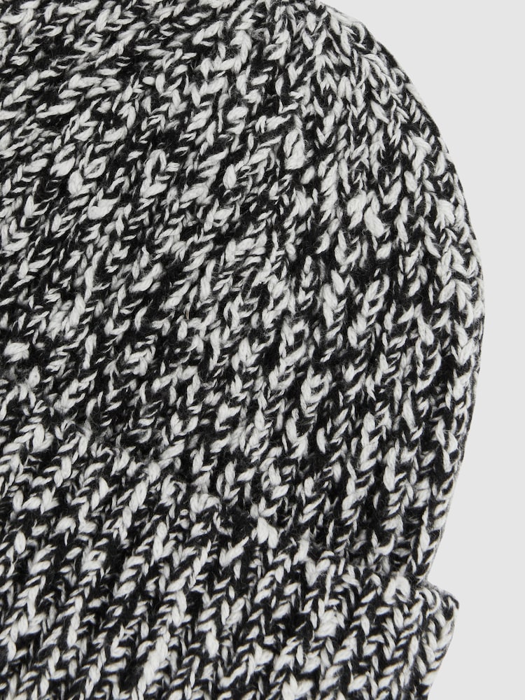 Reiss Vanetta Cotton Wool Ribbed Mouliné Beanie - Imagen 4 de 4