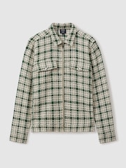 Фактурная куртка на молнии в клетку Reiss Bergoma Ché - Изображение 1 из 6