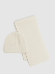 Reiss Chesterfield Merino Wool Ribbed Scarf And Beanie Set - Imagen 1 de 5