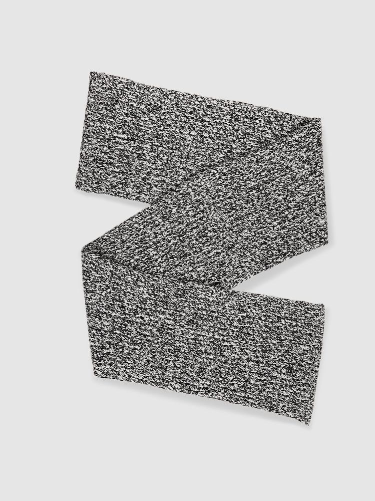 Reiss Kallie Cotton-Wool Ribbed Mouliné Scarf - Imagen 1 de 5