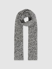 Reiss Kallie Cotton-Wool Ribbed Mouliné Scarf - Imagen 3 de 5