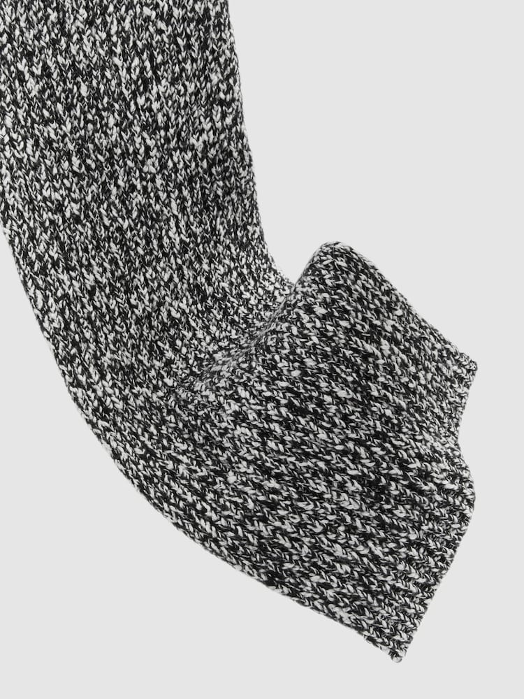 Reiss Kallie Cotton-Wool Ribbed Mouliné Scarf - Imagen 5 de 5