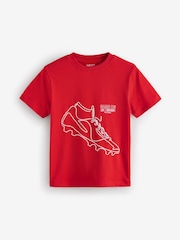Red/Black/White Football Regular Fit Graphic Short Sleeve 100% Cotton T-Shirts 3 Pack (3-16yrs) - Image 2 of 7