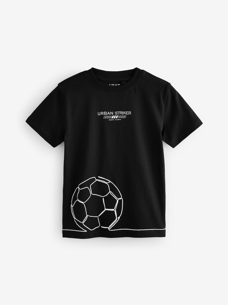 Red/Black/White Football Regular Fit Graphic Short Sleeve 100% Cotton T-Shirts 3 Pack (3-16yrs) - Image 3 of 7
