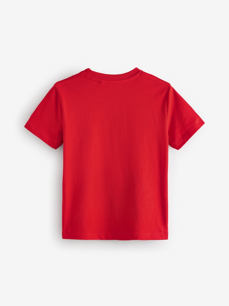 Red/Black/White Football Regular Fit Graphic Short Sleeve 100% Cotton T-Shirts 3 Pack (3-16yrs) - Image 5 of 7