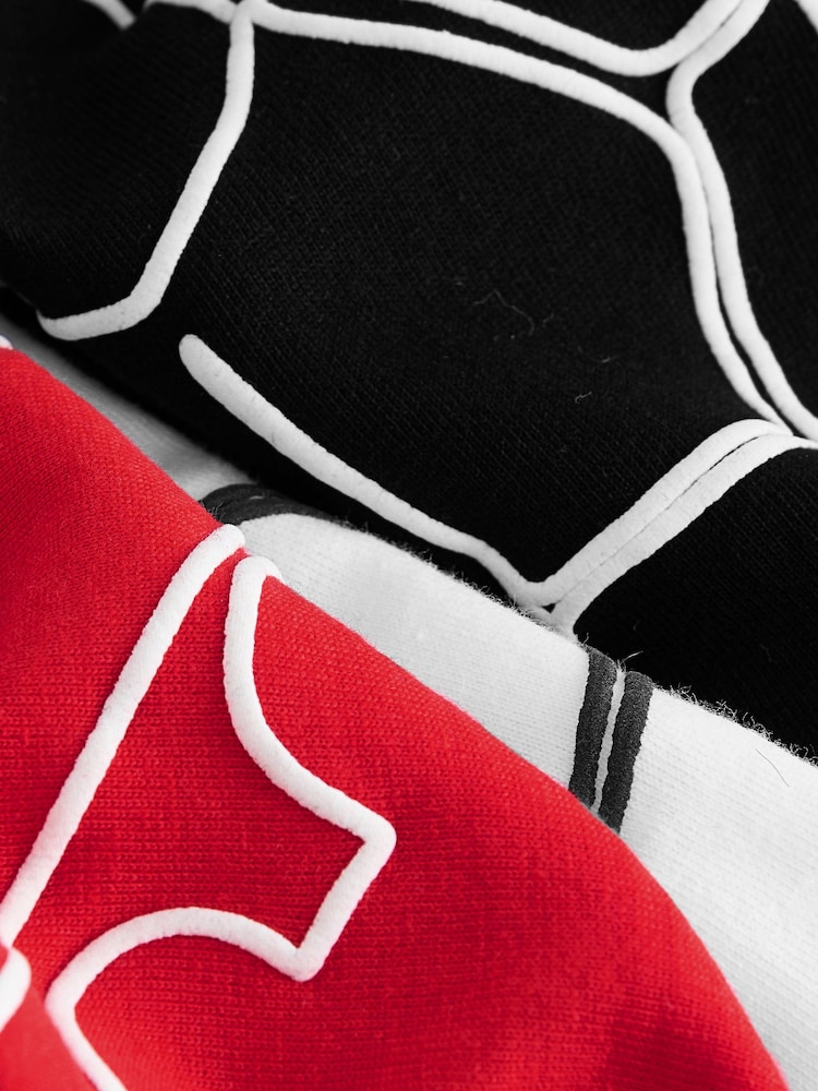 Red/Black/White Football Regular Fit Graphic Short Sleeve 100% Cotton T-Shirts 3 Pack (3-16yrs) - Image 6 of 7