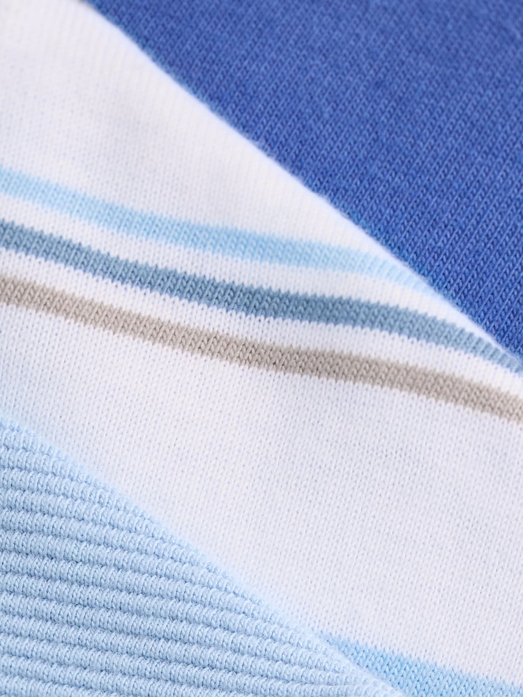 Blue/Cream Stripe Regular Fit Short Sleeve T-Shirts 3 Pack (3-16yrs) - Image 2 of 3