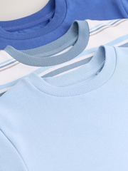 Blue/Cream Stripe Regular Fit Short Sleeve T-Shirts 3 Pack (3-16yrs) - Image 3 of 3