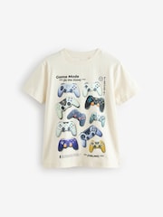 Grey/Purple/Ecru Gamer Regular Fit Graphic Short Sleeve 100% Cotton T-Shirts 3 Pack (3-16yrs) - Image 2 of 7