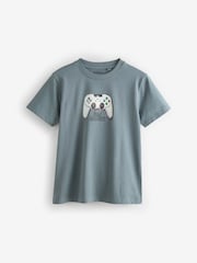 Grey/Purple/Ecru Gamer Regular Fit Graphic Short Sleeve 100% Cotton T-Shirts 3 Pack (3-16yrs) - Image 3 of 7