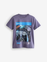 Grey/Purple/Ecru Gamer Regular Fit Graphic Short Sleeve 100% Cotton T-Shirts 3 Pack (3-16yrs) - Image 4 of 7