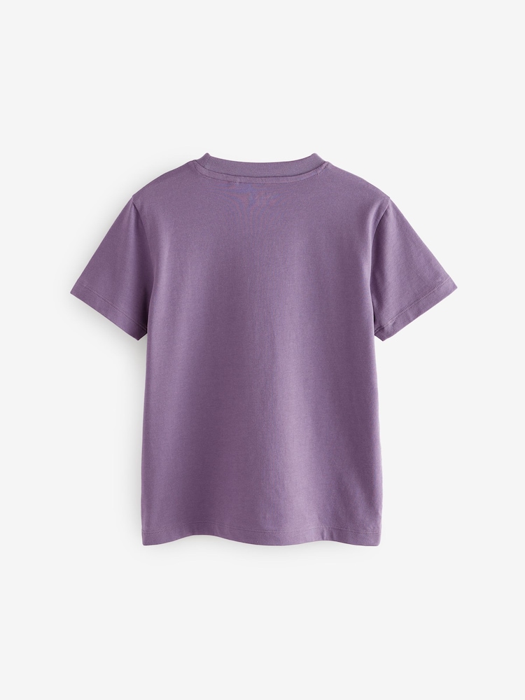 Green/Red/Camel/Purple Short Sleeve Small Graphic T-Shirts 4 Pack (3-16yrs) - Image 3 of 8