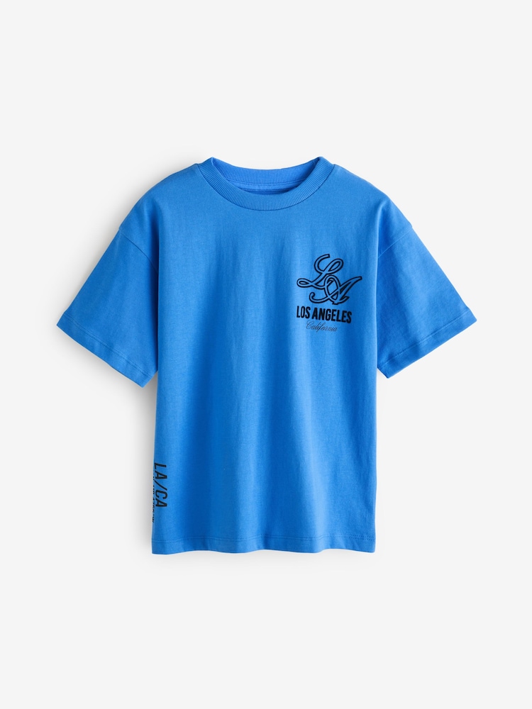 Green/Blue/White/Pale Yellow Relaxed Fit Graphic Short Sleeve T-Shirts 4 Pack (3-16yrs) - Image 2 of 7