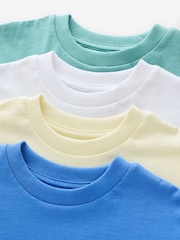 Green/Blue/White/Pale Yellow Relaxed Fit Graphic Short Sleeve T-Shirts 4 Pack (3-16yrs) - Image 7 of 7