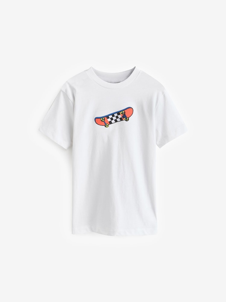 Marine/Blanc/Gris - Coupe classique Graphic Courts Manches  100T-shirt % coton 3 Lot de (3-16ans) - Image 4 of 7