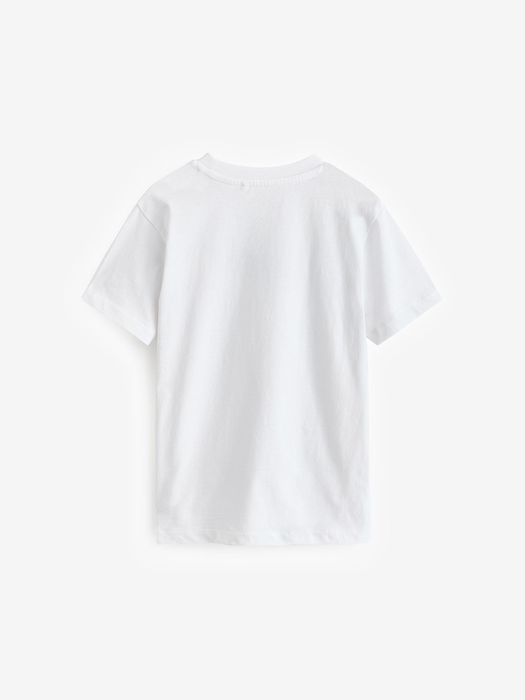 Buy Navy/White/Grey Regular Fit Graphic Print Short Sleeve T