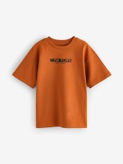 Rostbraun/Schwarz/Blau/Grau - Kurzarm-T-Shirts in Relaxed-Fit mit Grafikprint im 4er-Pack (3–16 J.) - Bild 6 von 9