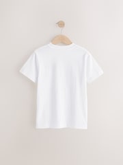 Black/White/Grey Marl/Khaki Short Sleeve Small Graphic T-Shirts 4 Pack (3-16yrs) - Image 3 of 8