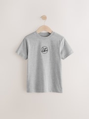 Black/White/Grey Marl/Khaki Short Sleeve Small Graphic T-Shirts 4 Pack (3-16yrs) - Image 5 of 8