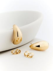 Gold Plated Sterling Silver Mini Teardrop Earrings - Image 3 of 4