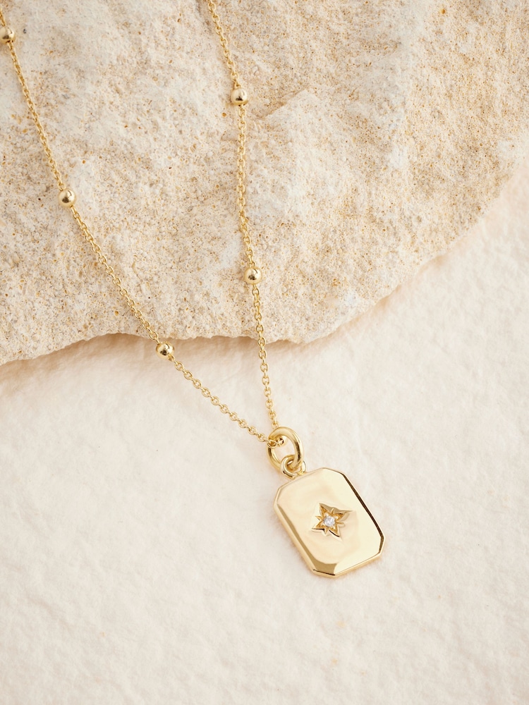 مطلي بالذهب - قلادة تصميم Dog Tag - صورة 1 من 1 مطلي بالذهب - قلادة تصميم Dog Tag - صورة 1 من 1