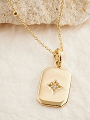 Gold Plated Dog Tag Necklace - Image 2 of 2