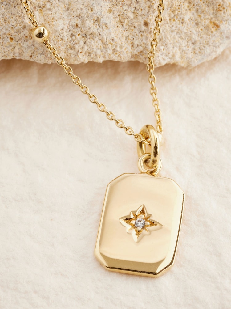 Gold Plated Dog Tag Necklace - Image 2 of 2