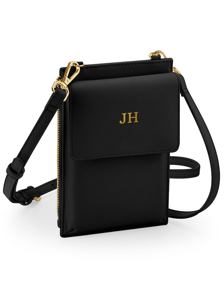 Loveabode Personalised Phone Carry Case Cross Over Black Bag - Image 1 of 4